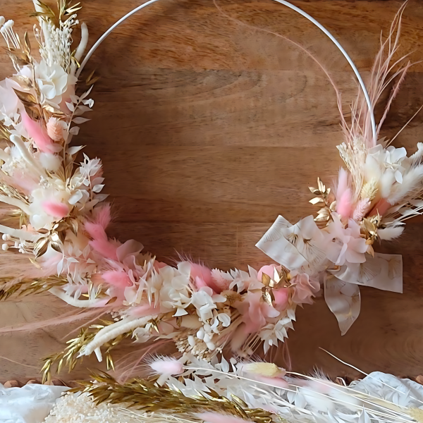 Couronne blanche, rose et doré – Image 4