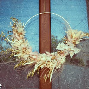 Couronne blanche, rose et doré
