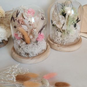Cloches en verre fleuris vendus