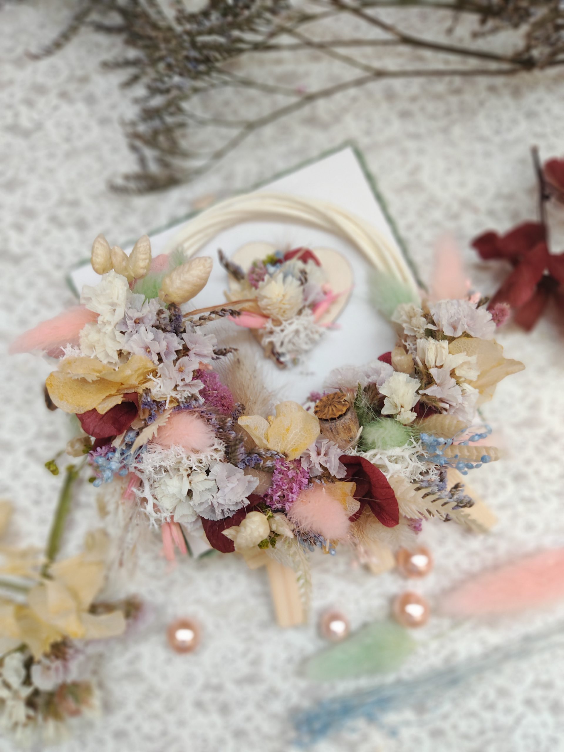 petit tableau couronne fleurie – Image 3